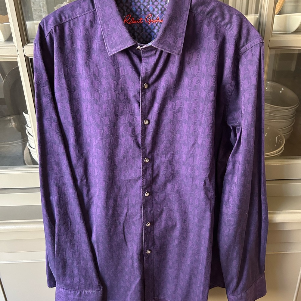 Robert Graham Purple Patterned Men's Shirt